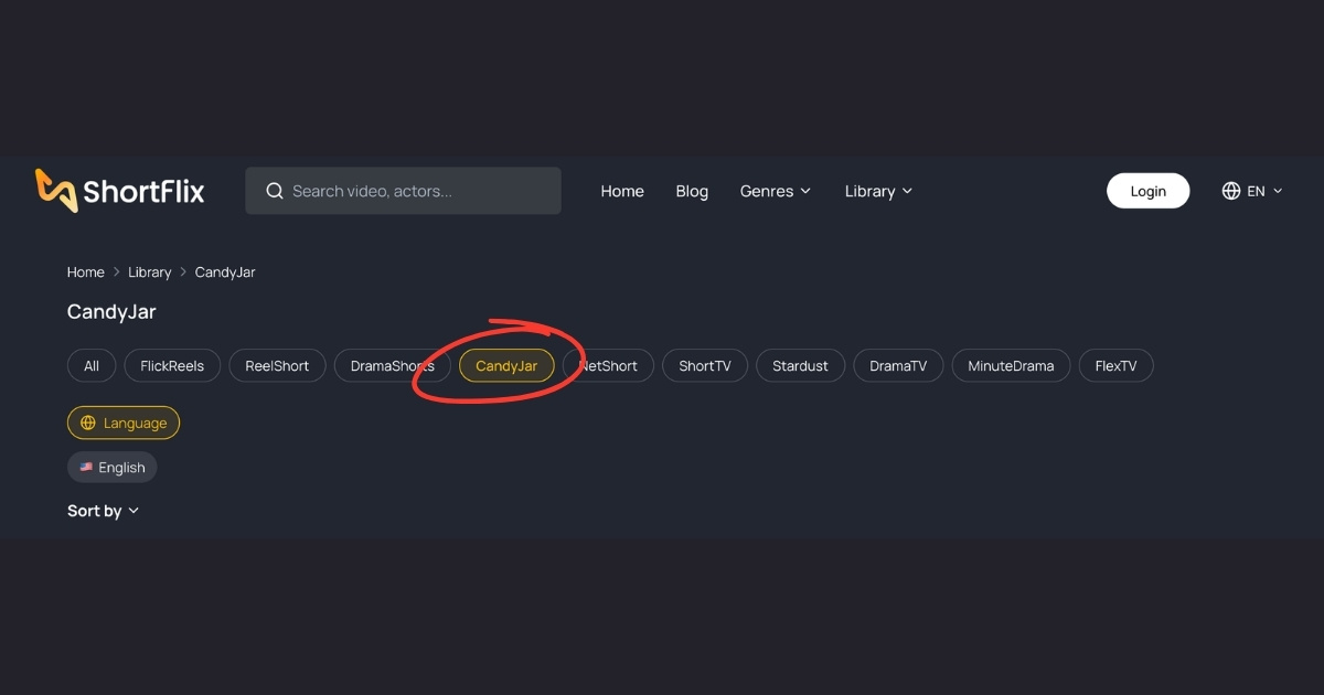 Finding CandyJar in the ShortFlix Library